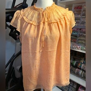 NWOT-Express Large peach with paisleys top